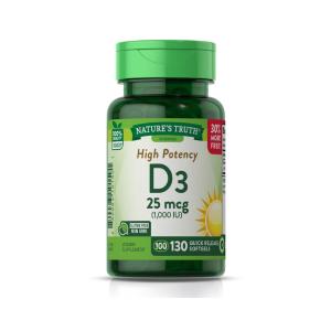 Nature's Truth Vitamin D3, High Potency, 25 Mcg, Quick Release Softgels