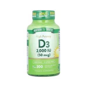 Nature's Truth Vitamin D3, High Potency, 50 Mcg, Softgels