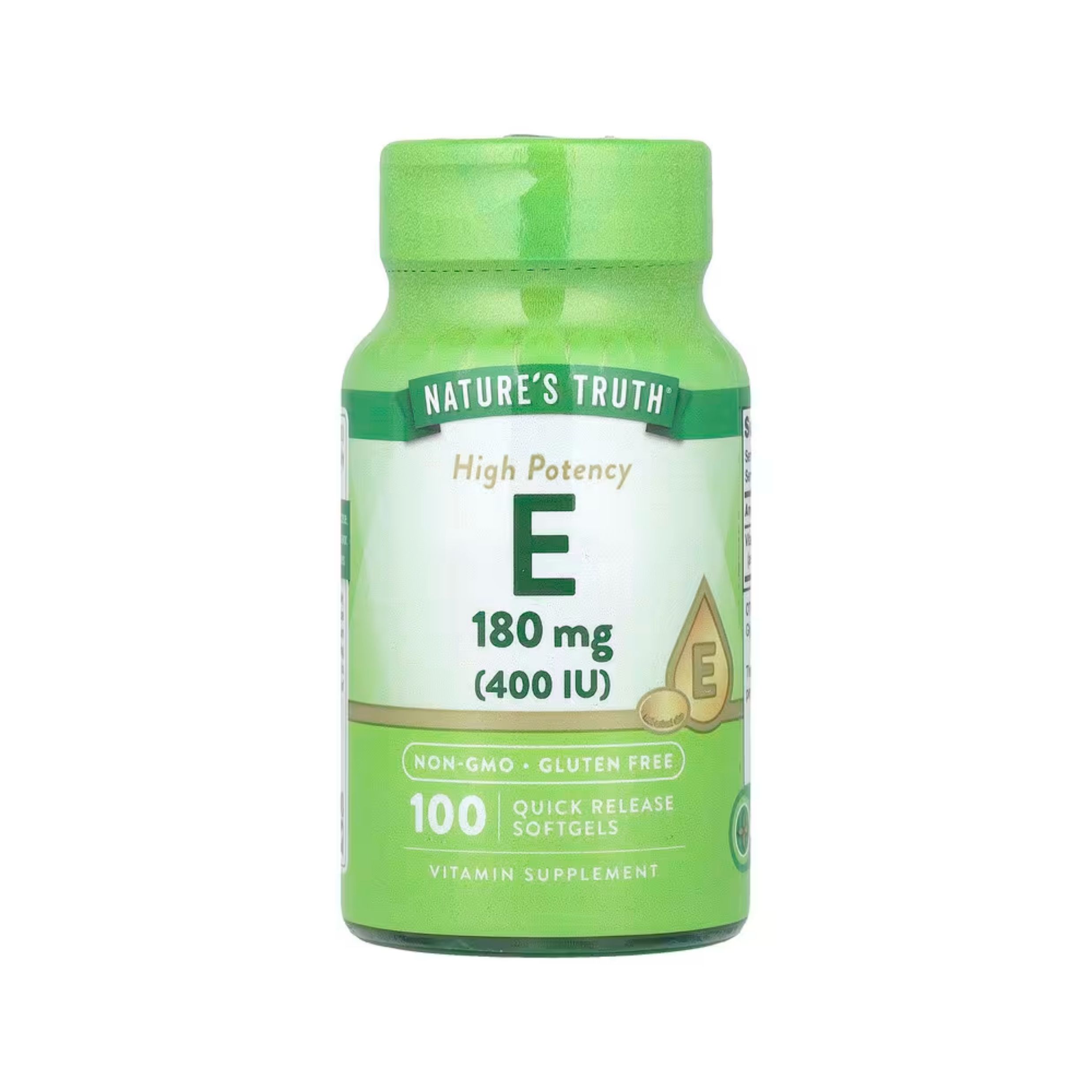 Nature's Truth Vitamin E, High Potency, 180 Mg, Quick Release Softgels