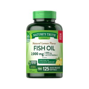 Nature's Truth Fish Oil, 2000 Mg, Quick Release Softgels, Natural Lemon Flavor