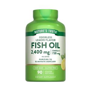 Nature's Truth Fish Oil, Odorless, 2,400 Mg, Softgels, Natural Lemon Flavor