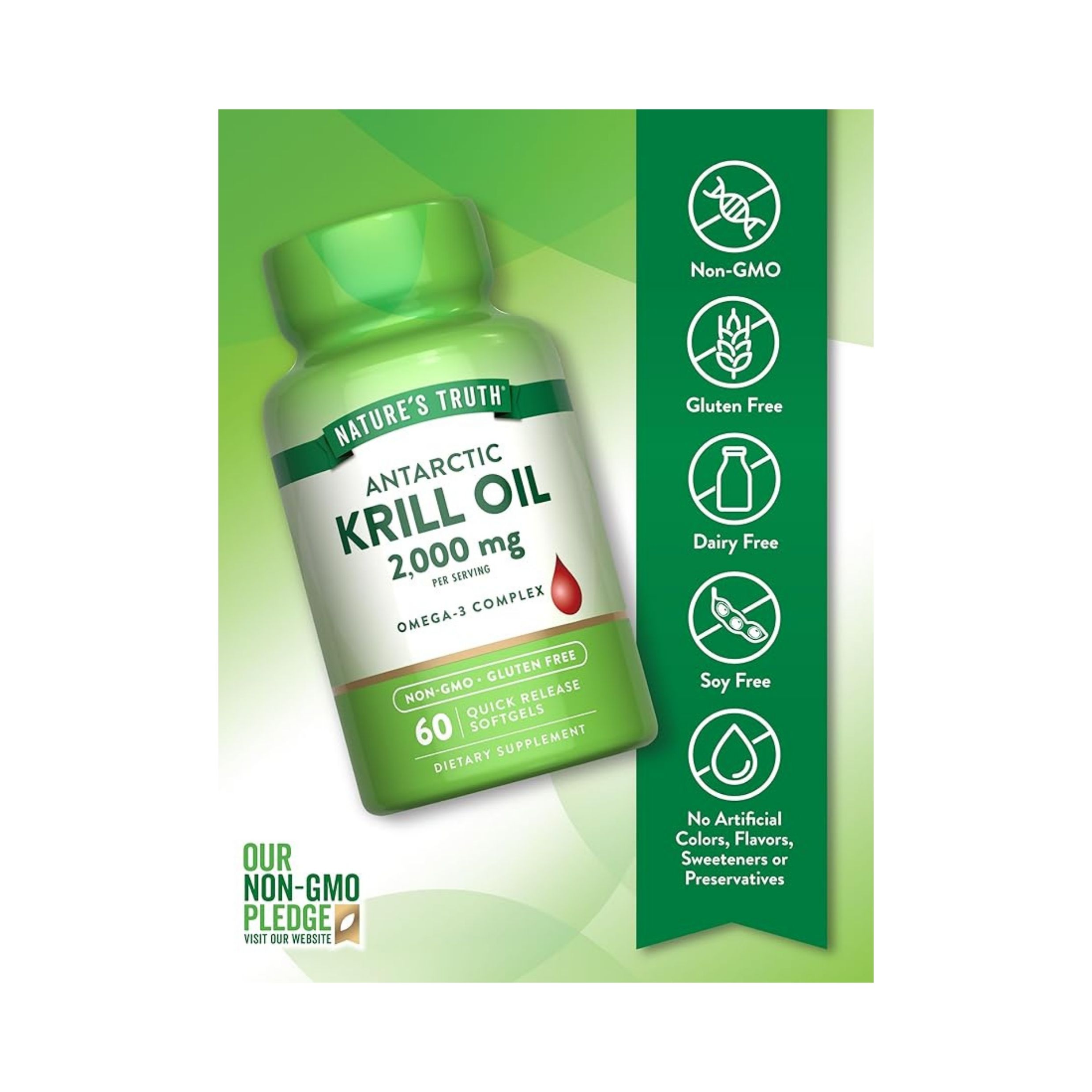Nature's Truth Krill Oil, 100% Pure Red, 1000 Mg, Softgels