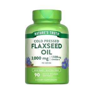 Nature's Truth Flaxseed Oil, Cold Pressed, 1000 Mg, Quick Release Softgels