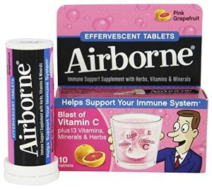 Airborne Immune Support Supplement, Original, Effervescent Tablets, Pink Grapefruit