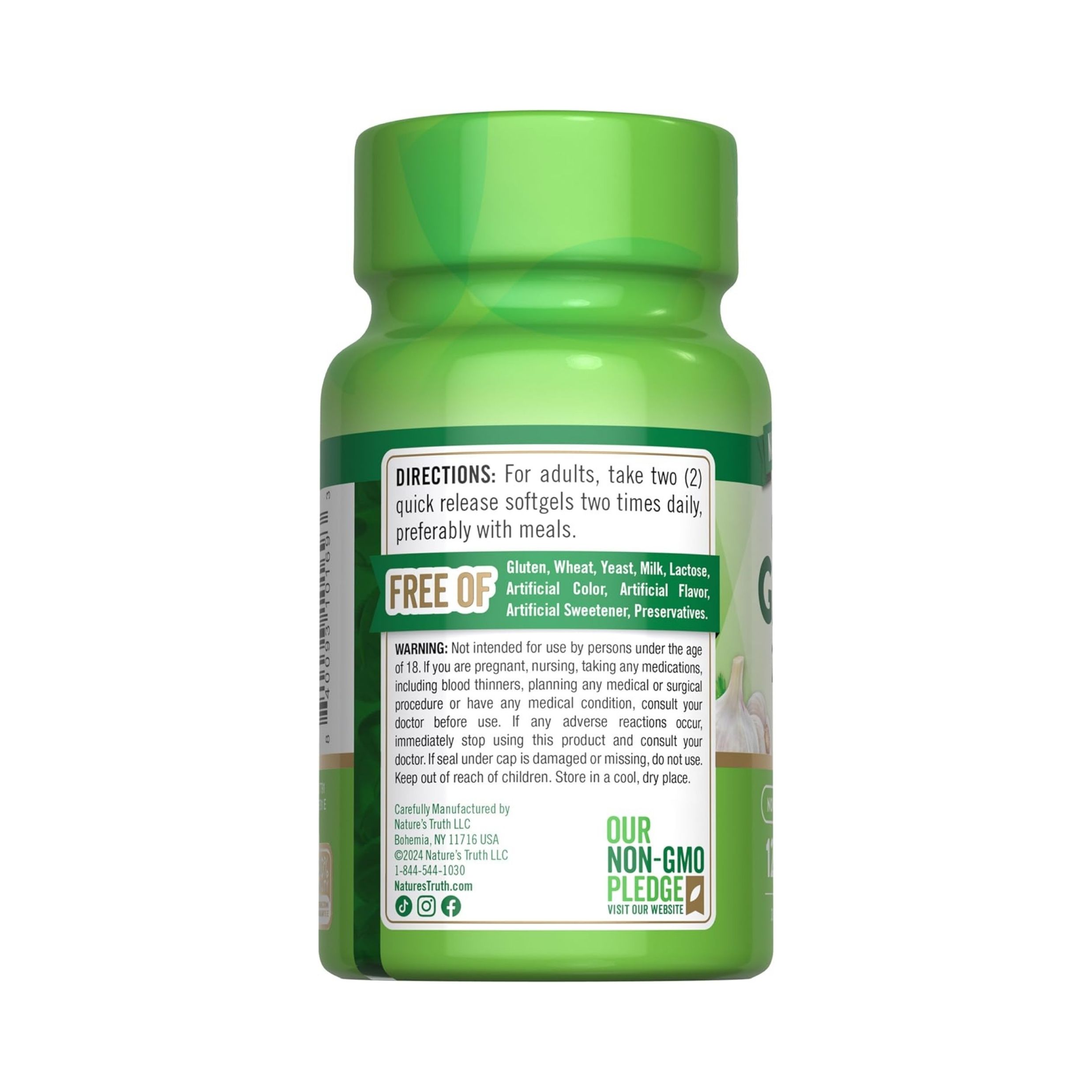 Nature's Truth Garlic, Odorless, High Strength, 1200 Mg, Quick Release Softgels