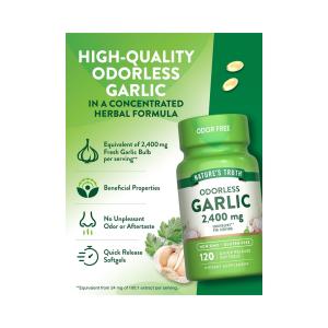 Nature's Truth Garlic, Odorless, High Strength, 1200 Mg, Quick Release Softgels