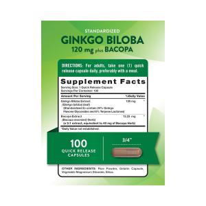 Nature's Truth Standardized Extract Ginkgo Biloba Plus Dietary Supplement Quick Release Capsules - 100ct