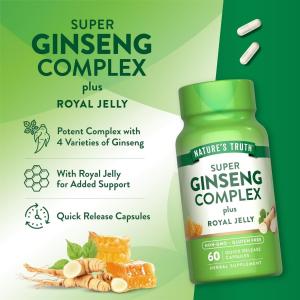 Nature's Truth Super Ginseng Complex Plus Royal Jelly 800 Mg Quick Release Capsules