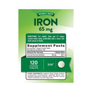 Nature's Truth Iron 65 Mg Ferrous Sulfate Coated Tablets