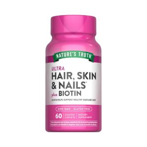 Nature's Truth Ultra Hair, Skin & Nails Plus Biotin, 60 Coated Caplets