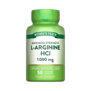 Nature's Truth Vitamins, Maximum Strength L-Arginine HCL, 1,000 Mg, 50 Coated Caplets