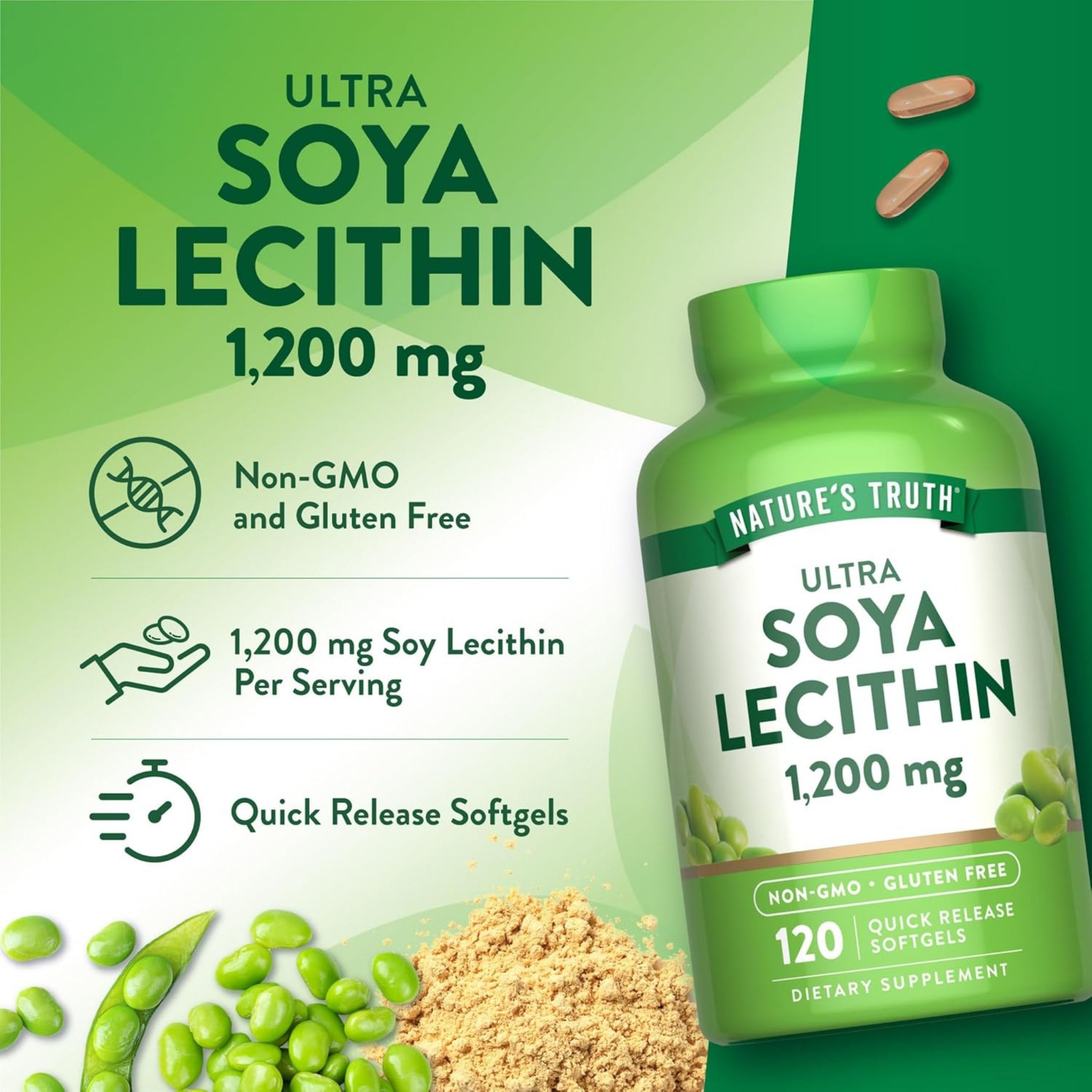 Nature's Truth Ultra Soya Lecithin Softgels 1200 Mg