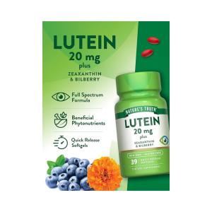 Nature's Truth Lutein Plus Zeaxanthin & Bilberry, 20 Mg, 39 Quick Release Softgels
