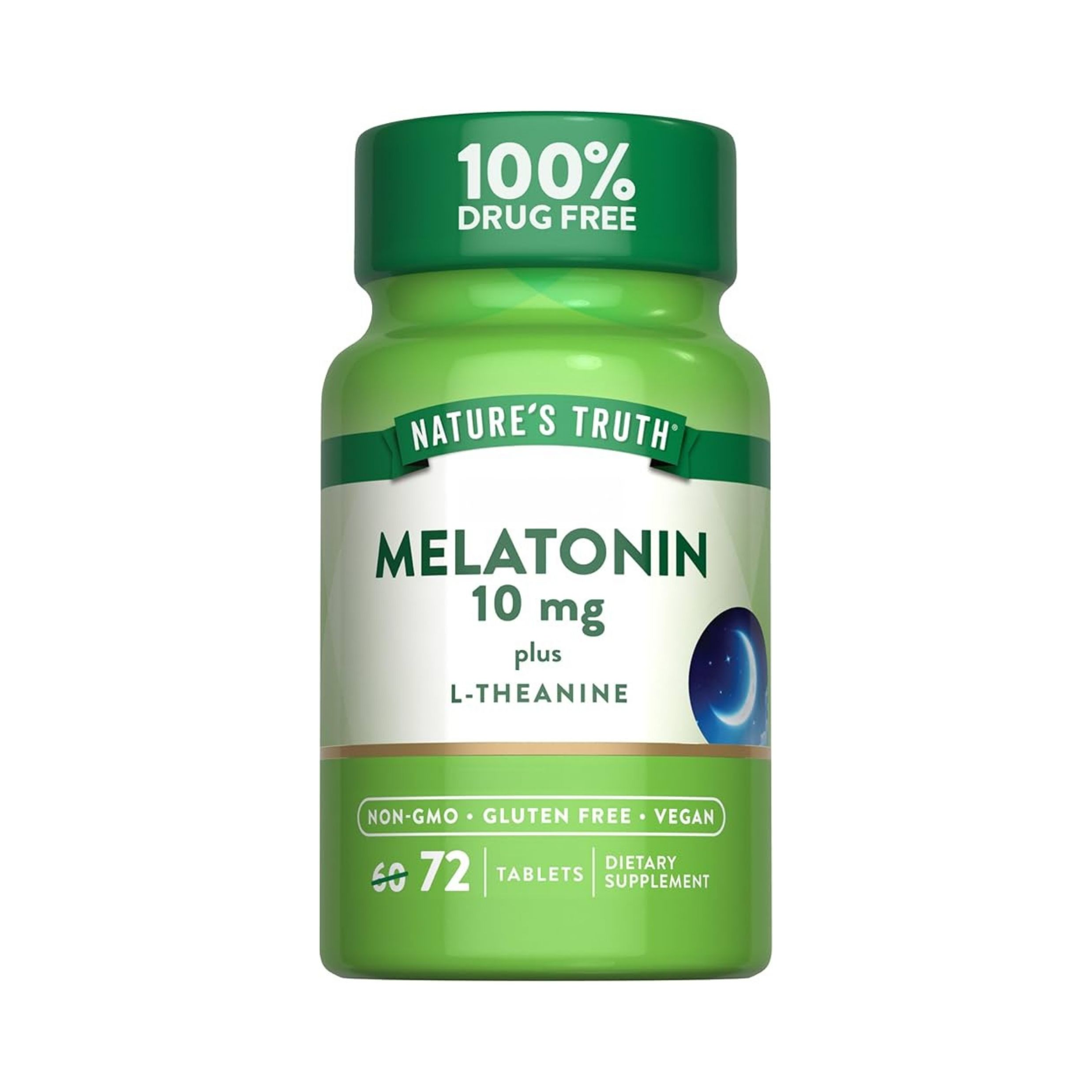 Nature's Truth Sleep Melatonin Plus L-Theanine, 10 Mg, 72 Tablets