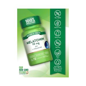 Nature's Truth Sleep Melatonin Plus L-Theanine, 10 Mg, 72 Tablets
