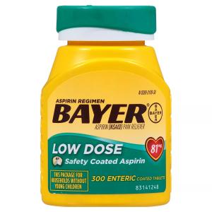 Bayer Aspirin (Nsaid) Pain Reliever, Low Dose, 81 Mg, Enteric Coated Tablets