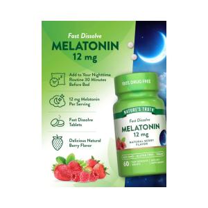 Nature's Truth Natural Berry Flavor Fast Dissolve Tablets 12 Mg Sleep Melatonin