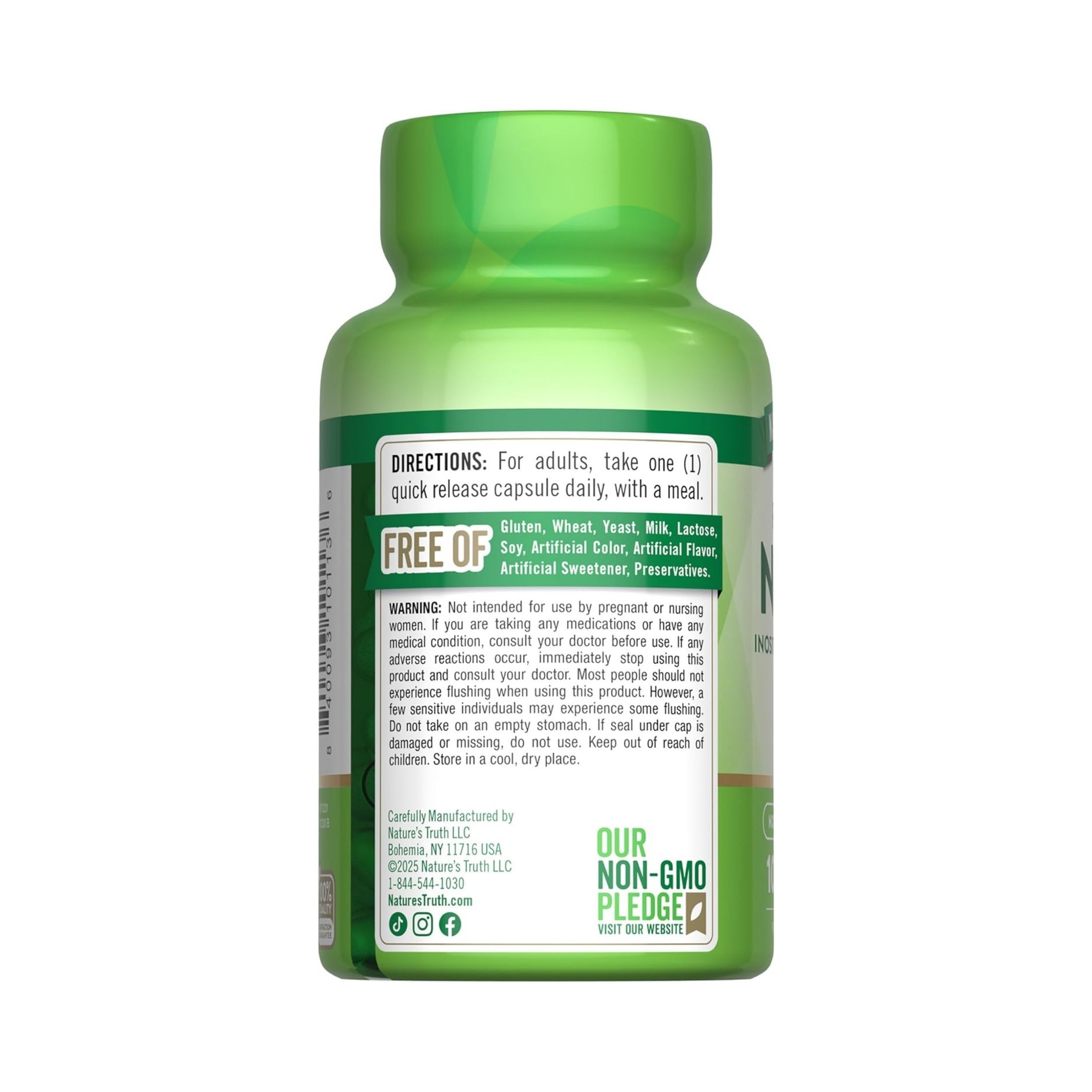 Nature's Truth Niacin, Flush Free, 500 Mg, Capsules