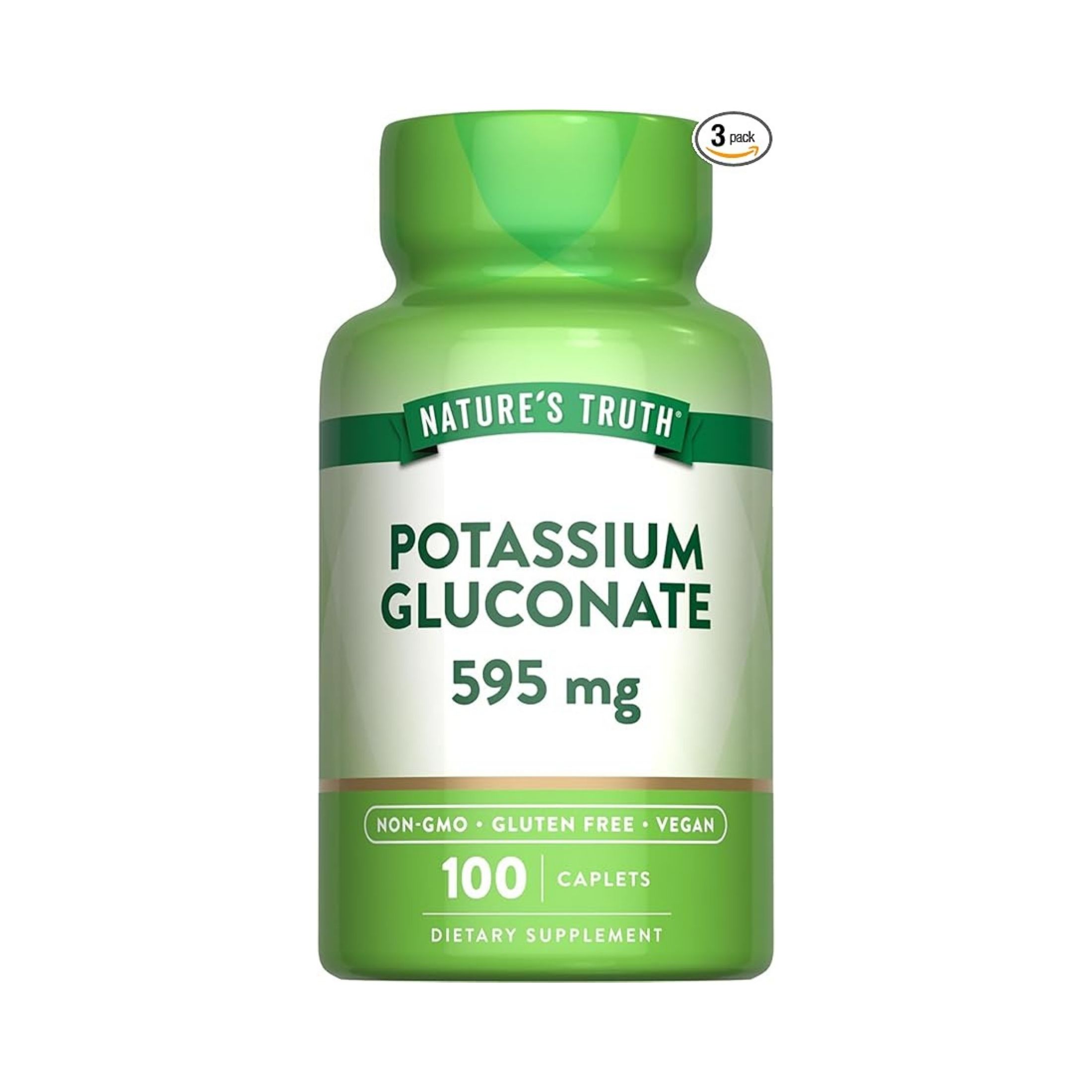 Nature's Truth Potassium Gluconate, 595 Mg, Caplets