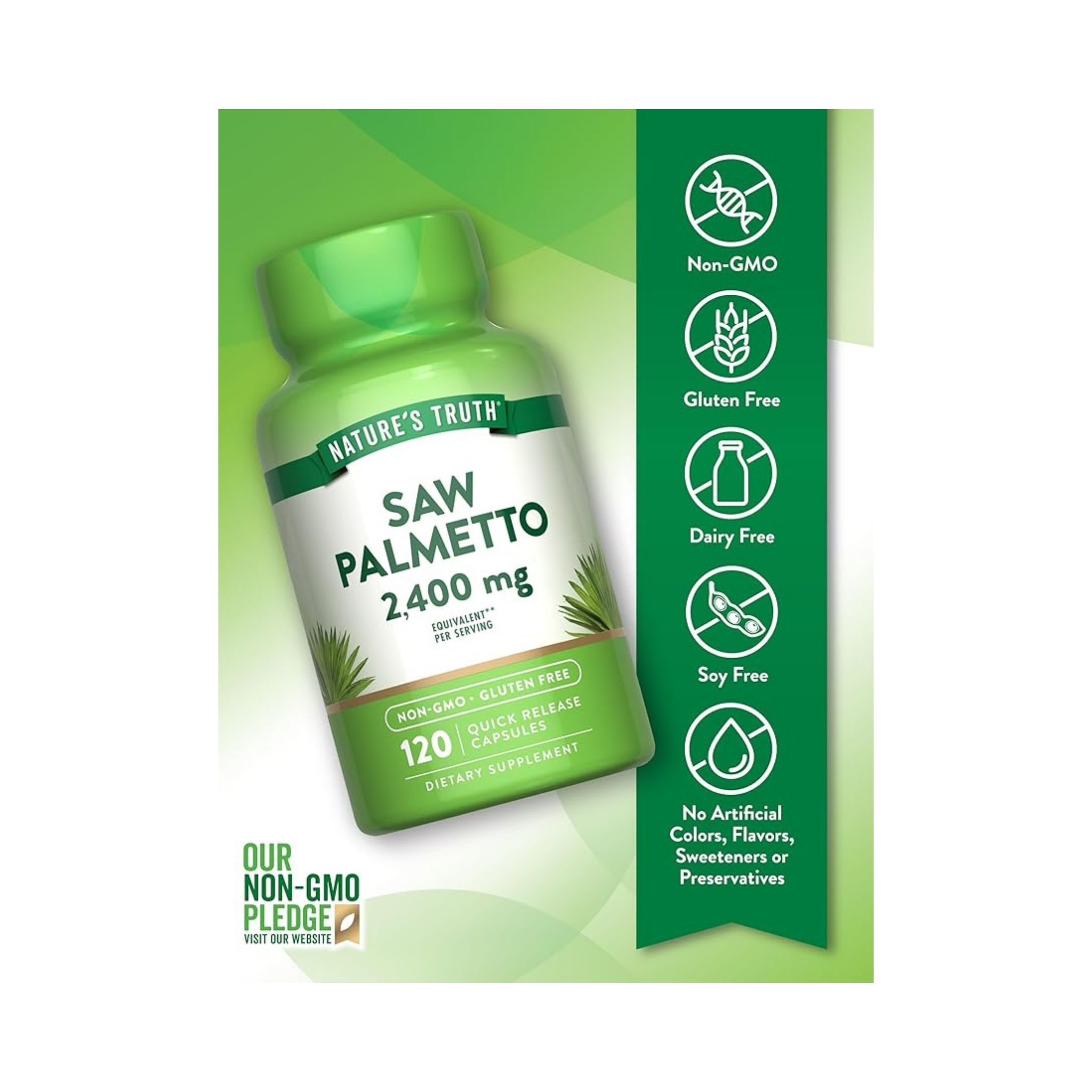 Nature's Truth Saw Palmetto 2400 Mg Quick Release Capsules
