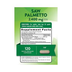 Nature's Truth Saw Palmetto 2400 Mg Quick Release Capsules