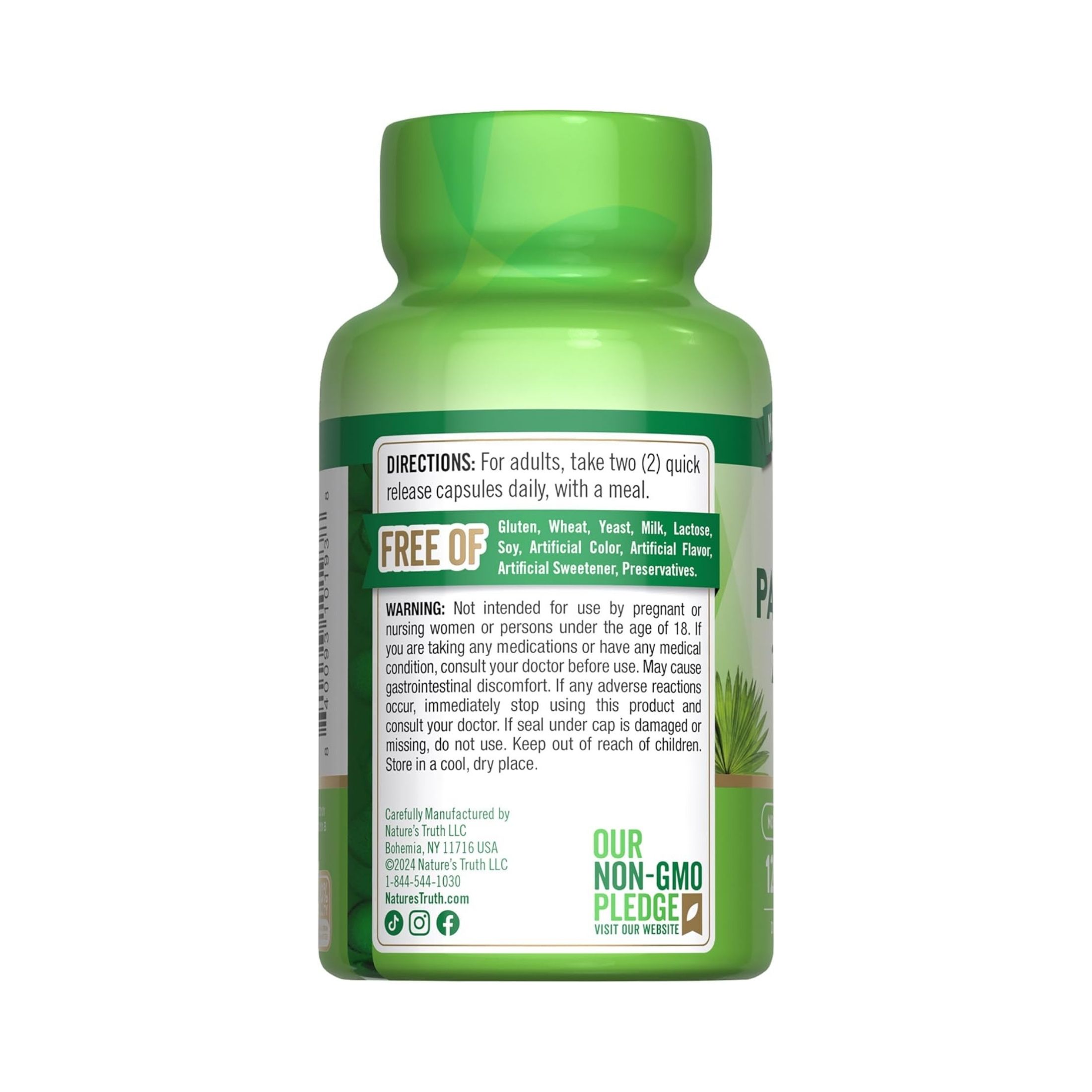 Nature's Truth Saw Palmetto 2400 Mg Quick Release Capsules