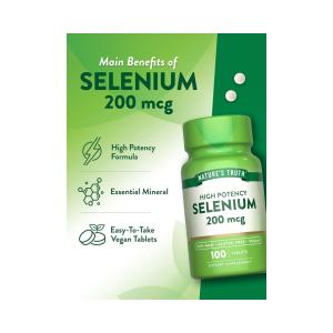 Nature's Truth High Potency Selenium, 200 Mcg, 100 Tablets