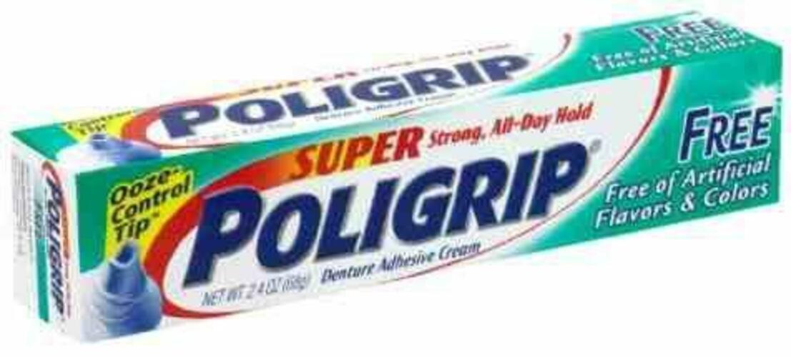 Poligrip Zinc-Free Denture Adhesive Cream, 2.4 Oz. (Sold As EA/1)