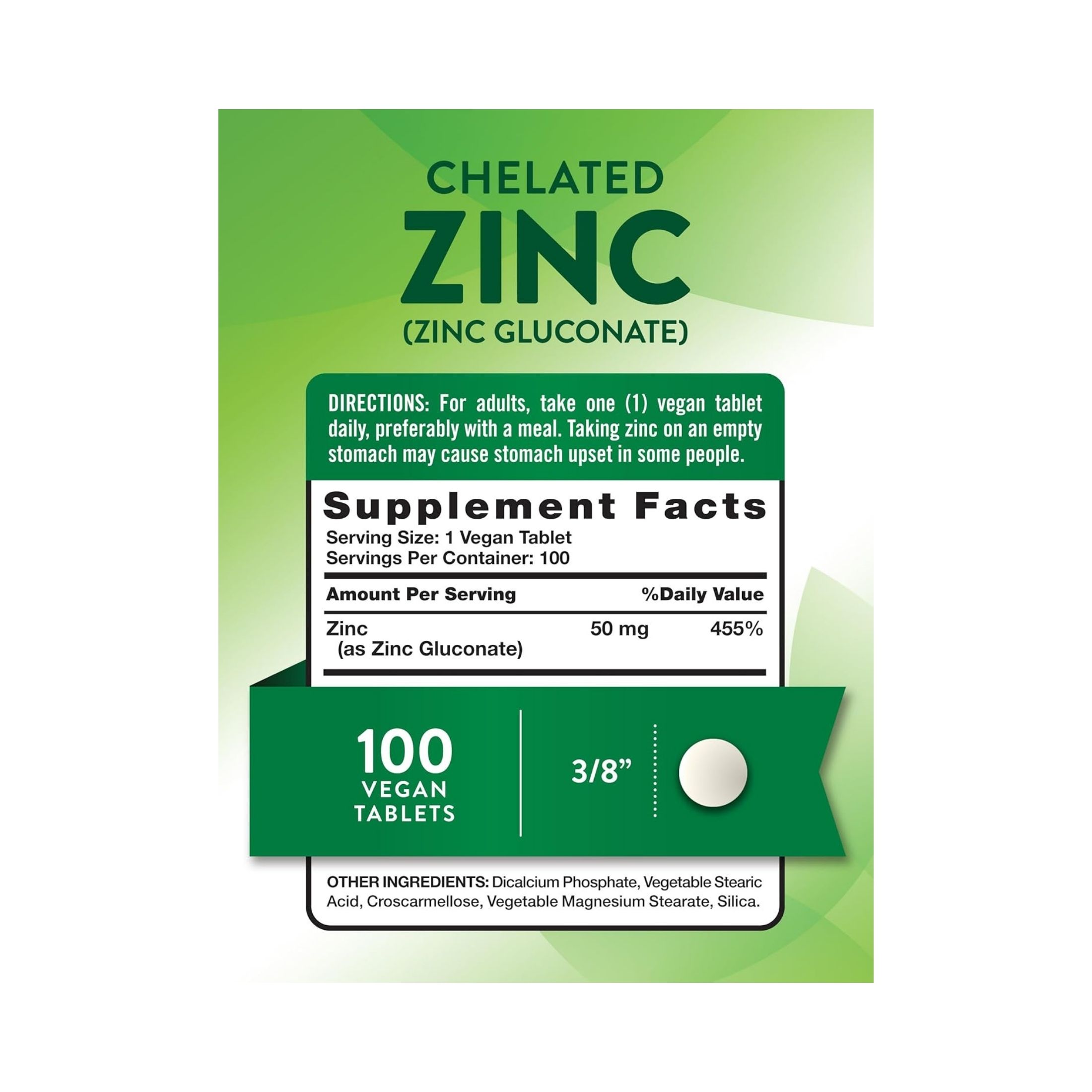 Nature's Truth Zinc, Chelated, 50 Mg, Tablets