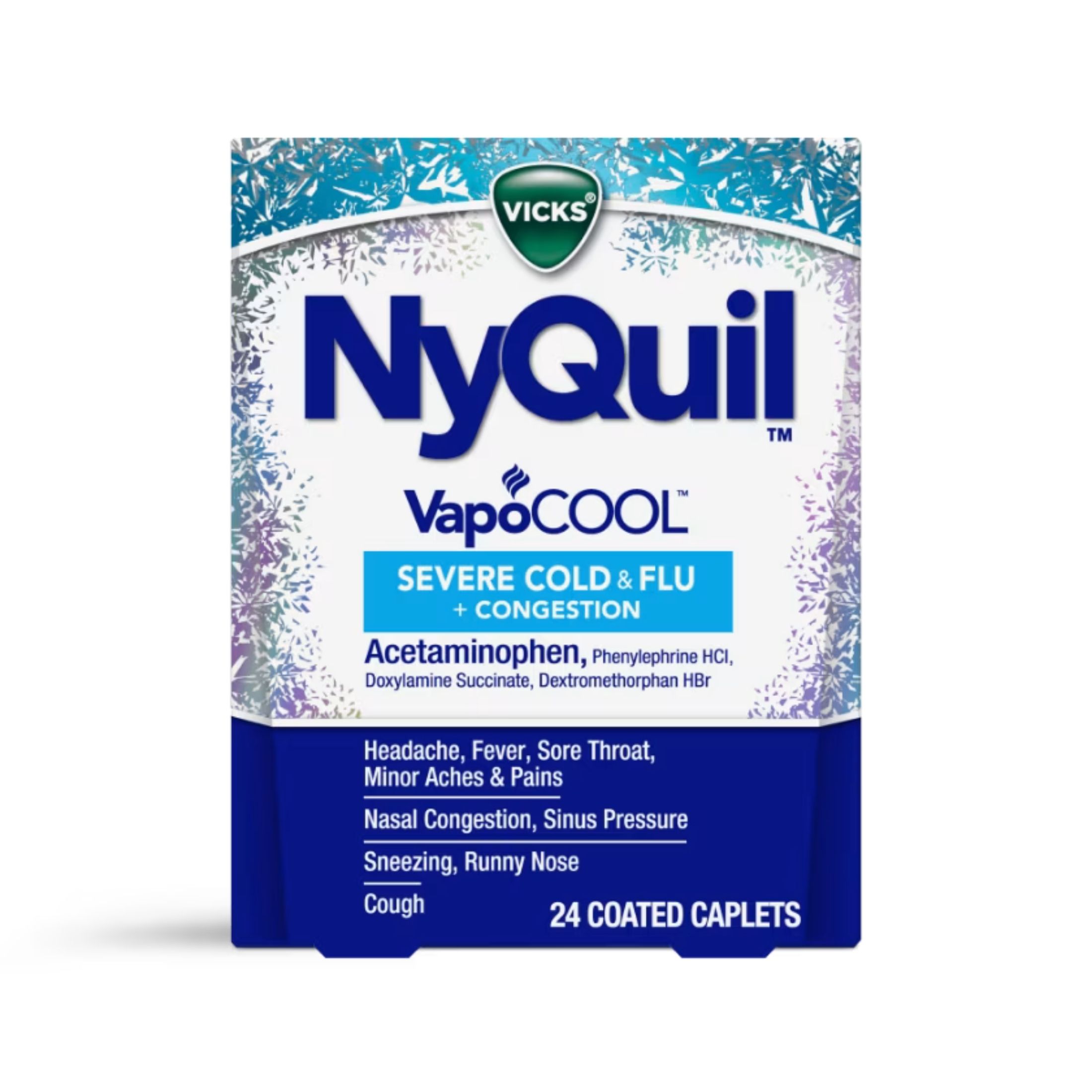 Vicks Cold & Flu + Congestion, Severe, Coated Caplets