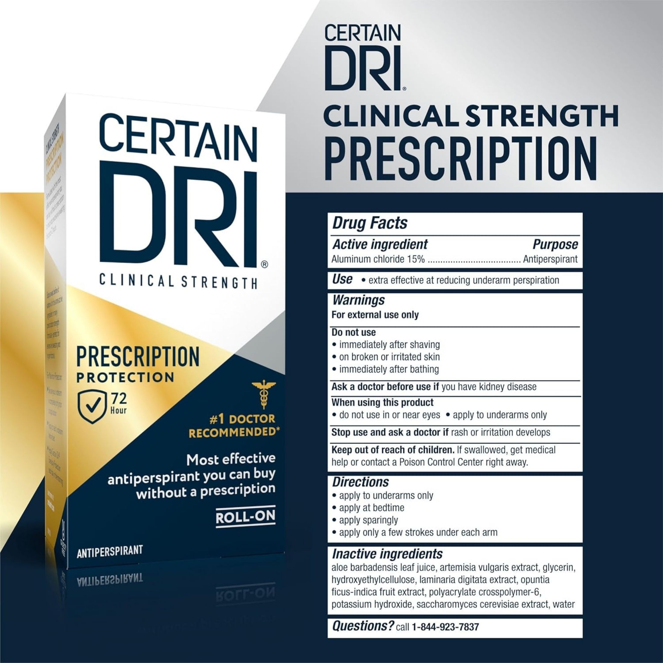 Certain Dri Antiperspirant, Prescription Protection, Clinical Strength, Roll On 1.2 Fl Oz