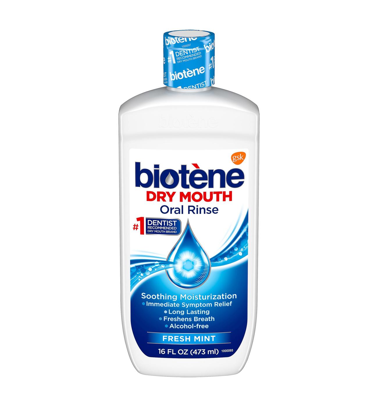 Biotene Oral Rinse Mouthwash For Dry Mouth, Fresh Mint - 16 Fl Oz