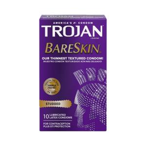 Trojan Studded Bareskin Premium Lubricated Latex Condoms