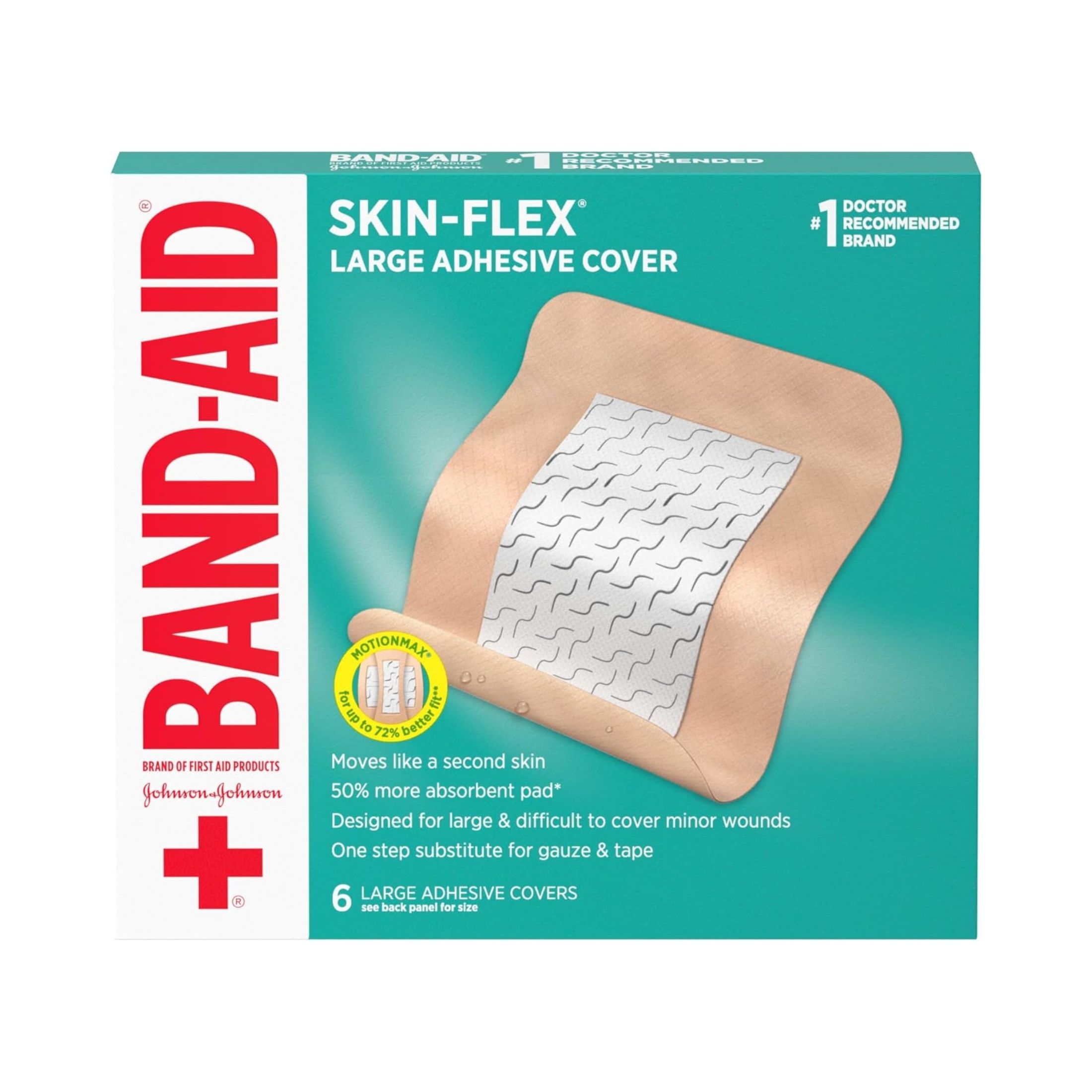 Band-Aid Brand Skin-Flex Adhesive Flexible Wound Covers, Large
