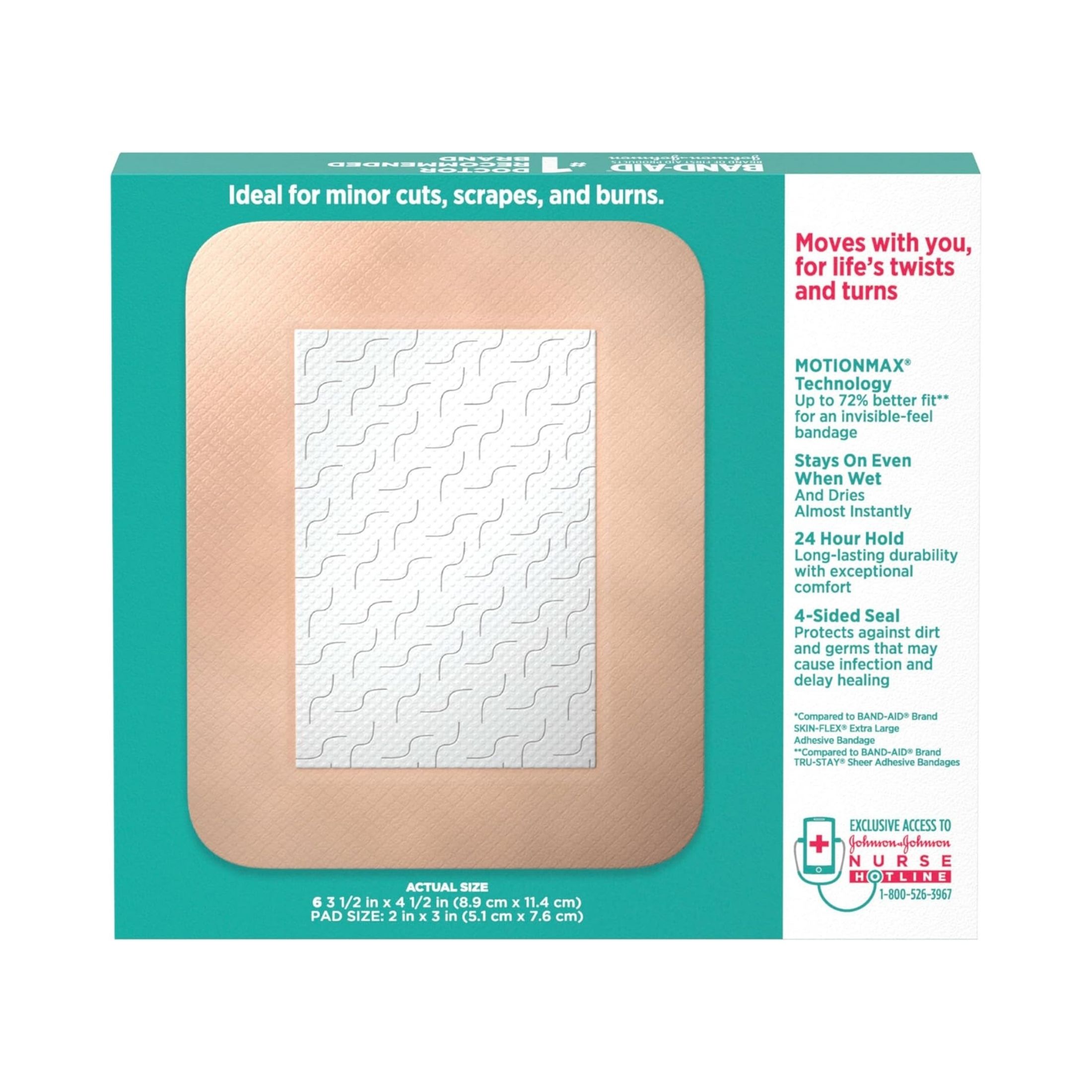 Band-Aid Brand Skin-Flex Adhesive Flexible Wound Covers, Large