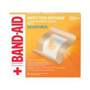 Band Aid Brand Band-Aid Infection Defense Adhesive Wound Covers With Neosporin Ointment, Large, 6ct