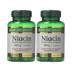 Nature's Bounty Flush Free Niacin Capsules 500mg