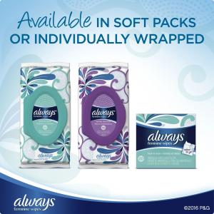 Always Feminine Wipes, Fresh & Clean, Soft Pack, 32 Ct
