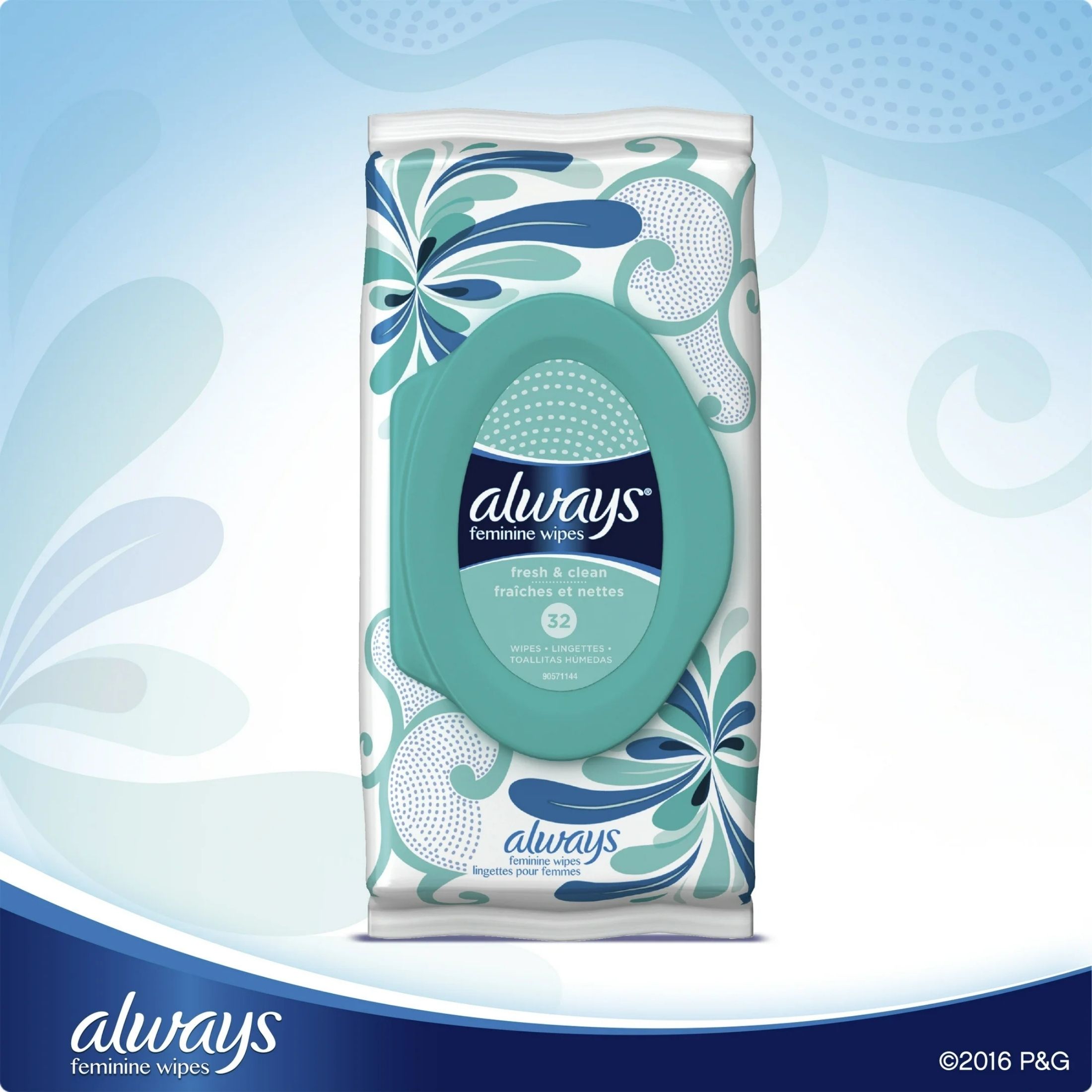 Always Feminine Wipes, Fresh & Clean, Soft Pack, 32 Ct