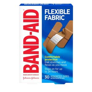 Band-Aid Adhesive Bandages, Flexible Fabric, Assorted Sizes
