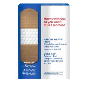 Band-Aid Adhesive Bandages, Flexible Fabric, Assorted Sizes