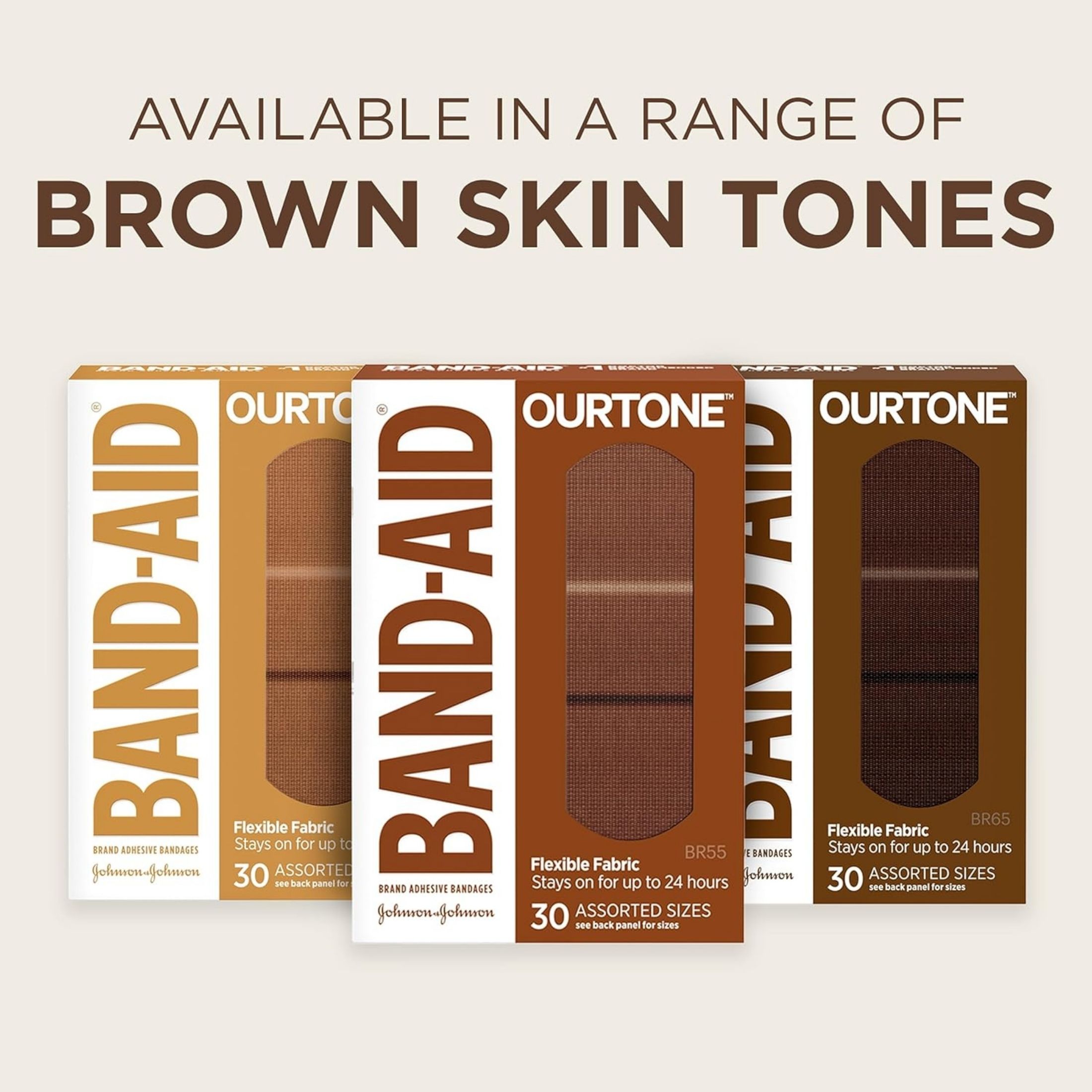 Band-Aid Ourtone Flex Fabric, Assorted Sizes