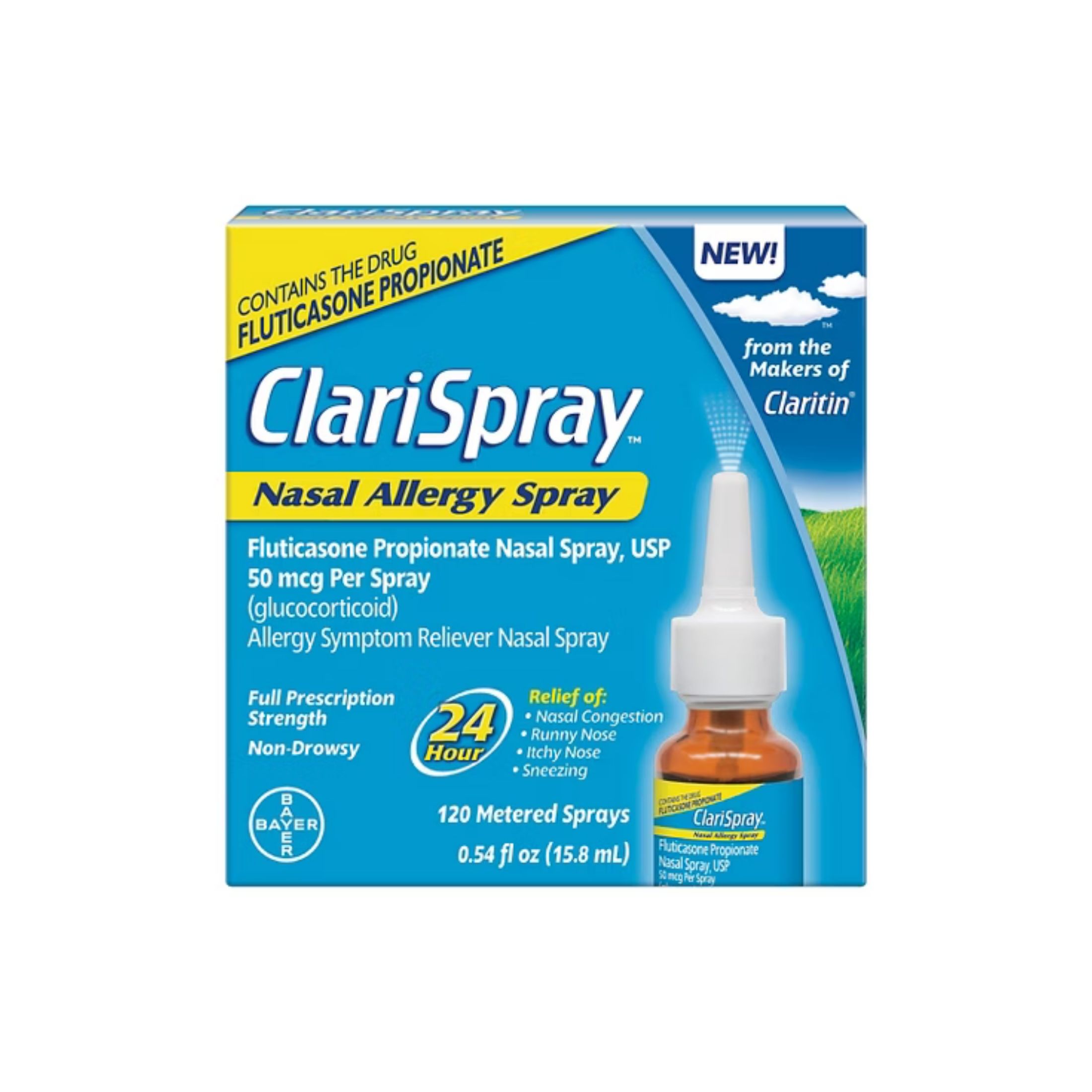 ClariSpray 24 Hour Non-Drowsy Nasal Allergy 120 Metered Sprays, 0.54 Fl Oz