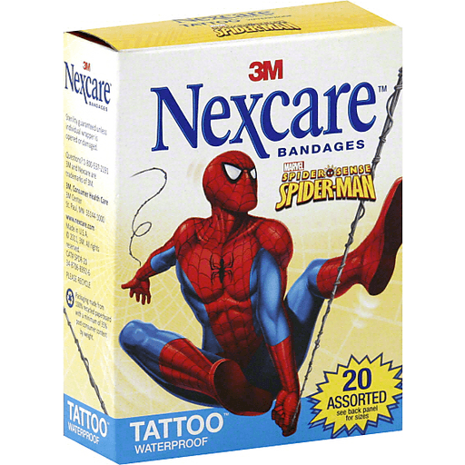Nexcare Bandages, Tattoo, Waterproof, Marvel Spider-Sense Spider-Man