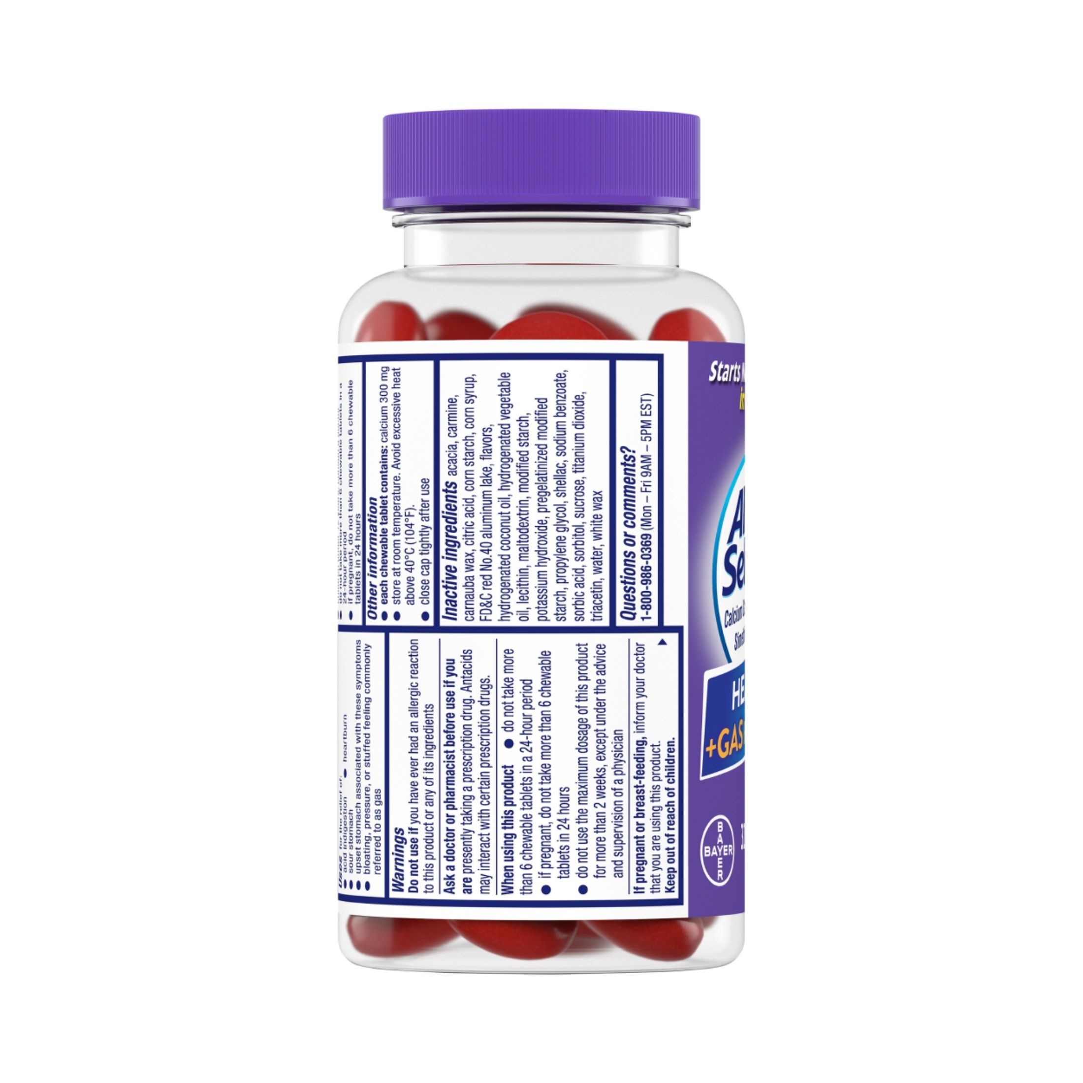 Alka-Seltzer Heartburn & Gas Relief Chews Antacid Anti-Gas Chewable Tablets Tropical Punch