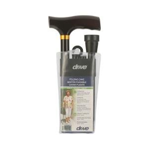 Drive Medical Lightweight Adjustable Black Folding Cane With T Handle