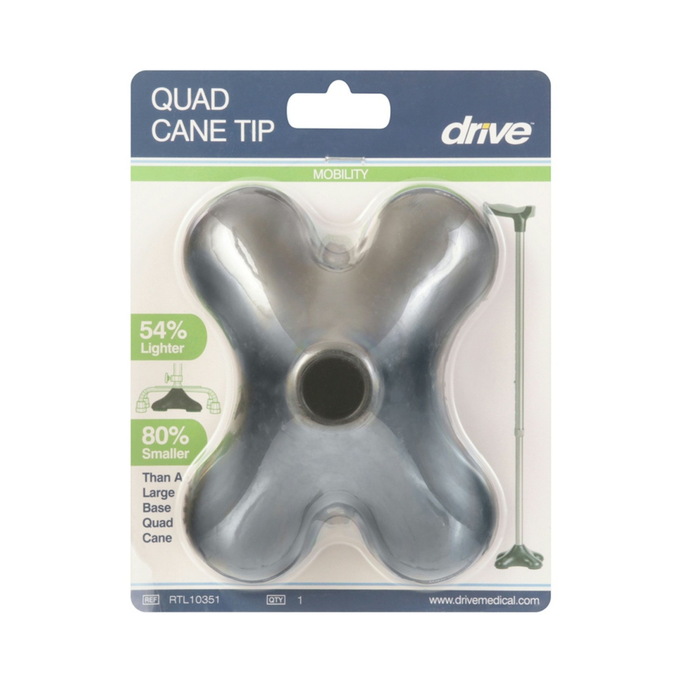 Drive Medical Quad Support Cane Tip, Black
