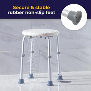 Drive Medical Adjustable Height Bath Stool, White