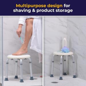 Drive Medical Adjustable Height Bath Stool, White