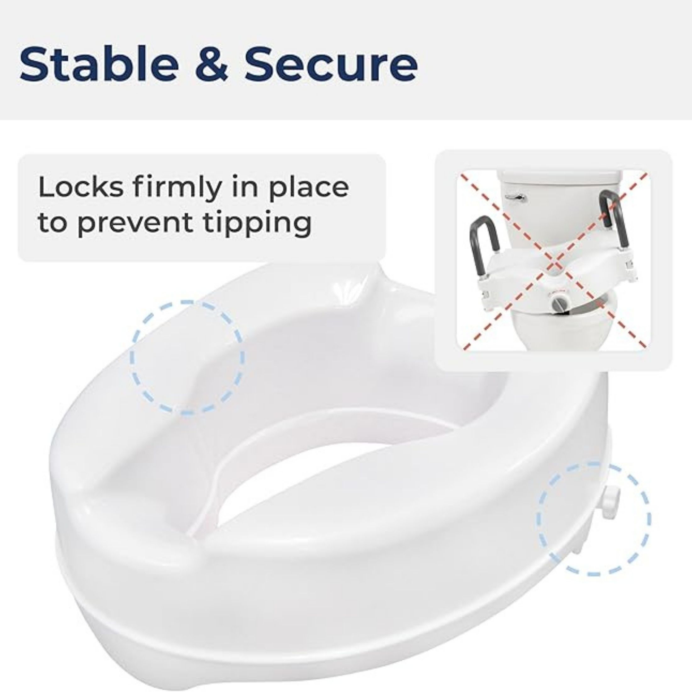 Drive Medical Raised Toilet Seat With Lock 4 White